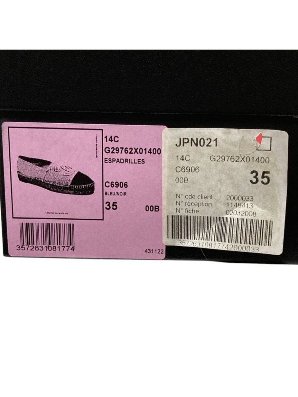 Chanel 14c CC Logo Espadrilles 35 22.5 cm Navy - Picture 10 of 15